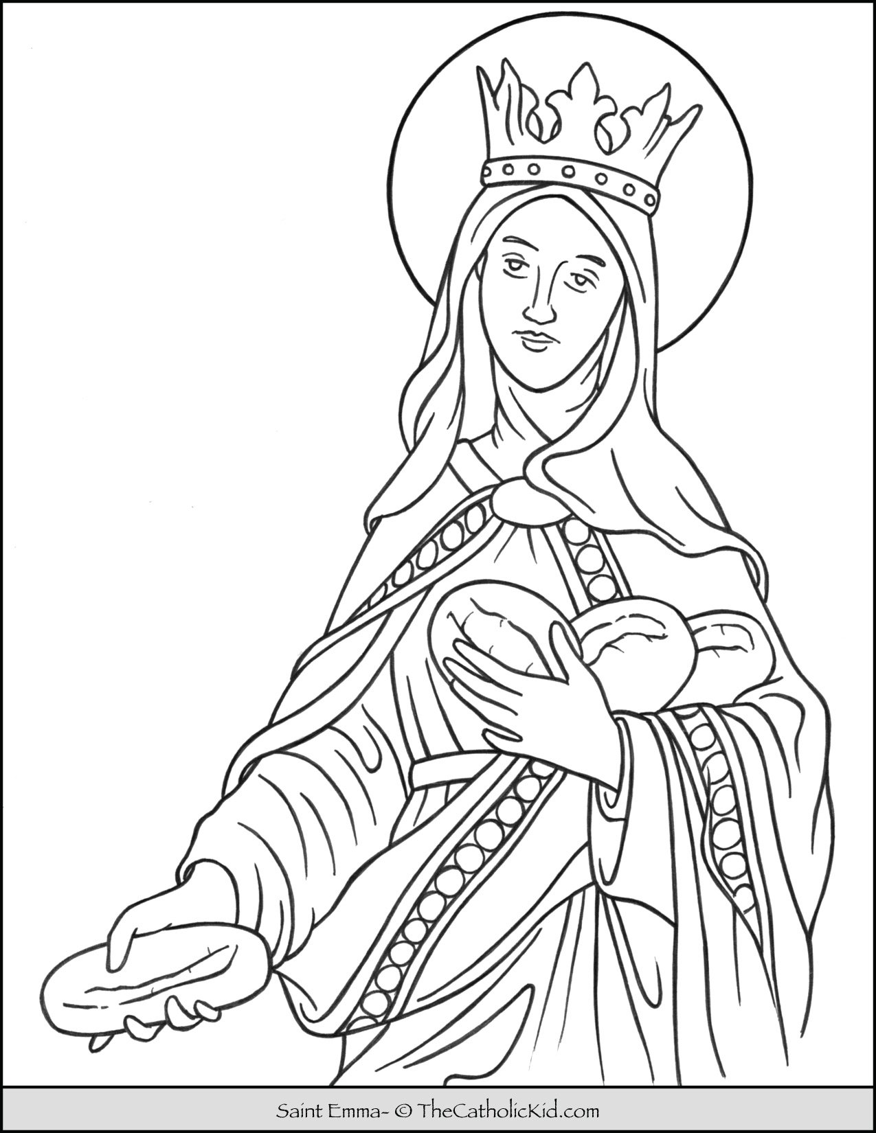 Saint emma coloring page