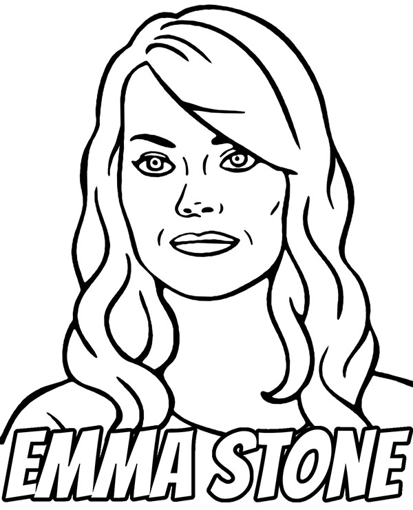 Printable emma stone coloring page