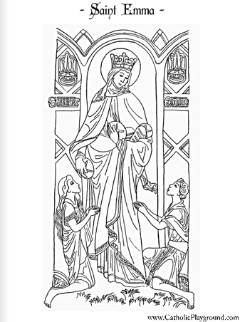 Saint emma coloring page june th â catholic playground