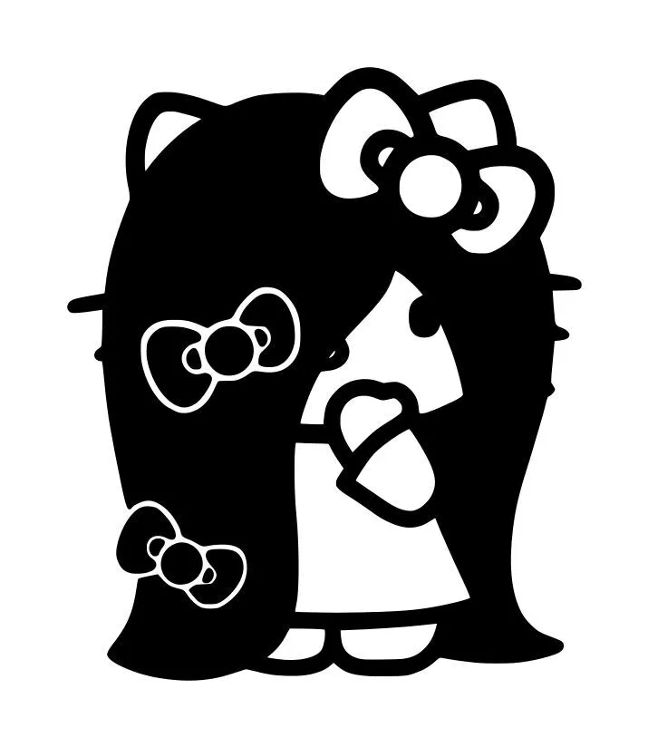 Hello kitty emo goth decal x choose color