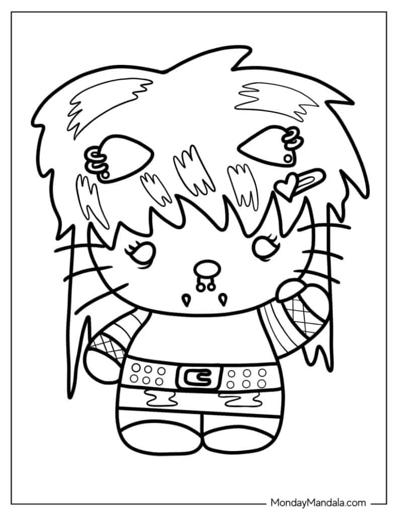 Hello kitty coloring pages free pdf printables