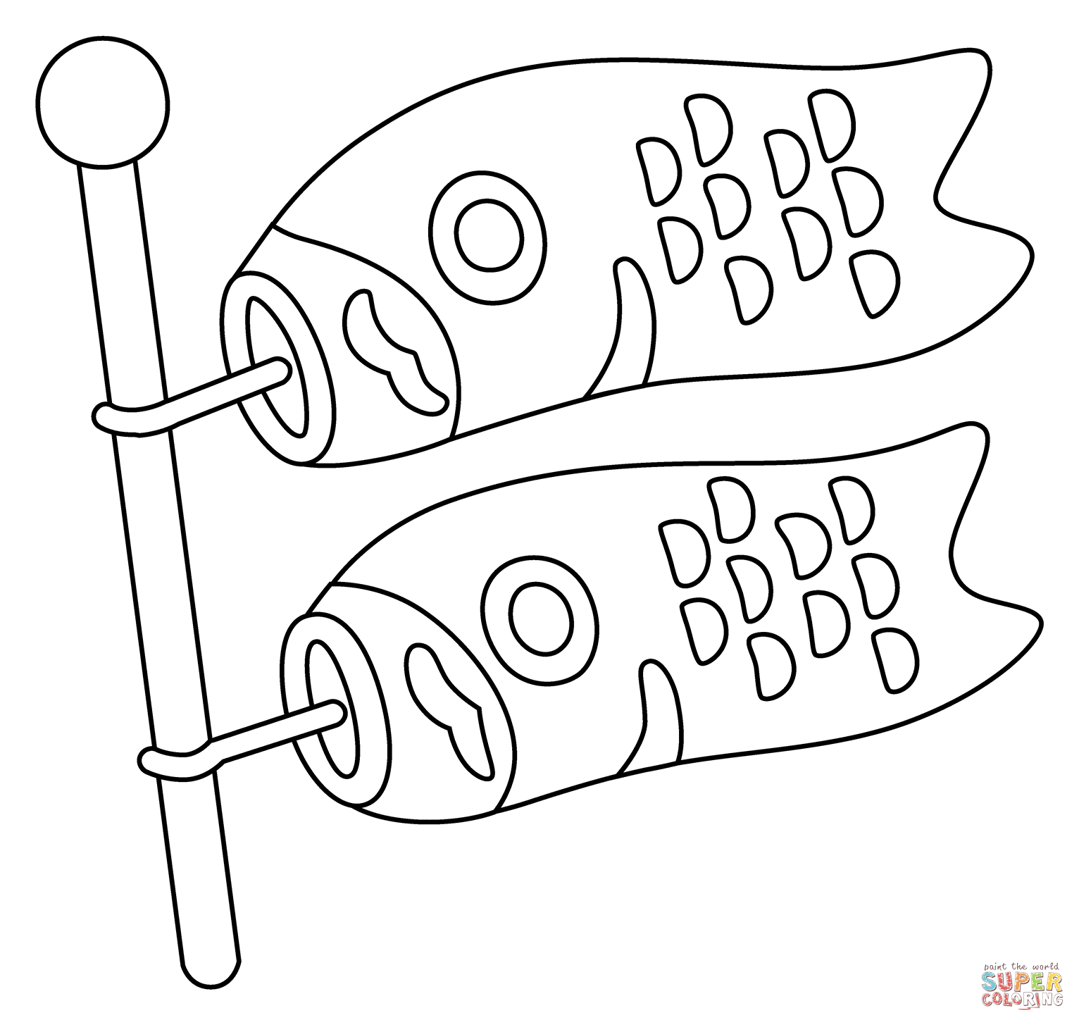 Carp streamer emoji coloring page free printable coloring pages