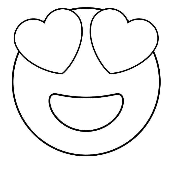 Free printable emoji coloring pages for kids heart and eye cool simple emoji coloring pages heart coloring pages free kids coloring pages
