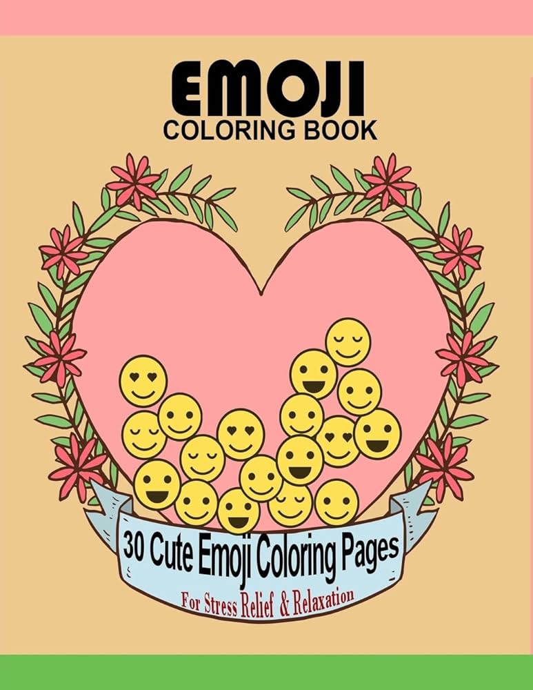Emoji coloring book cute emoji coloring pages for stress relief relaxation large x big book books imagination coloring books