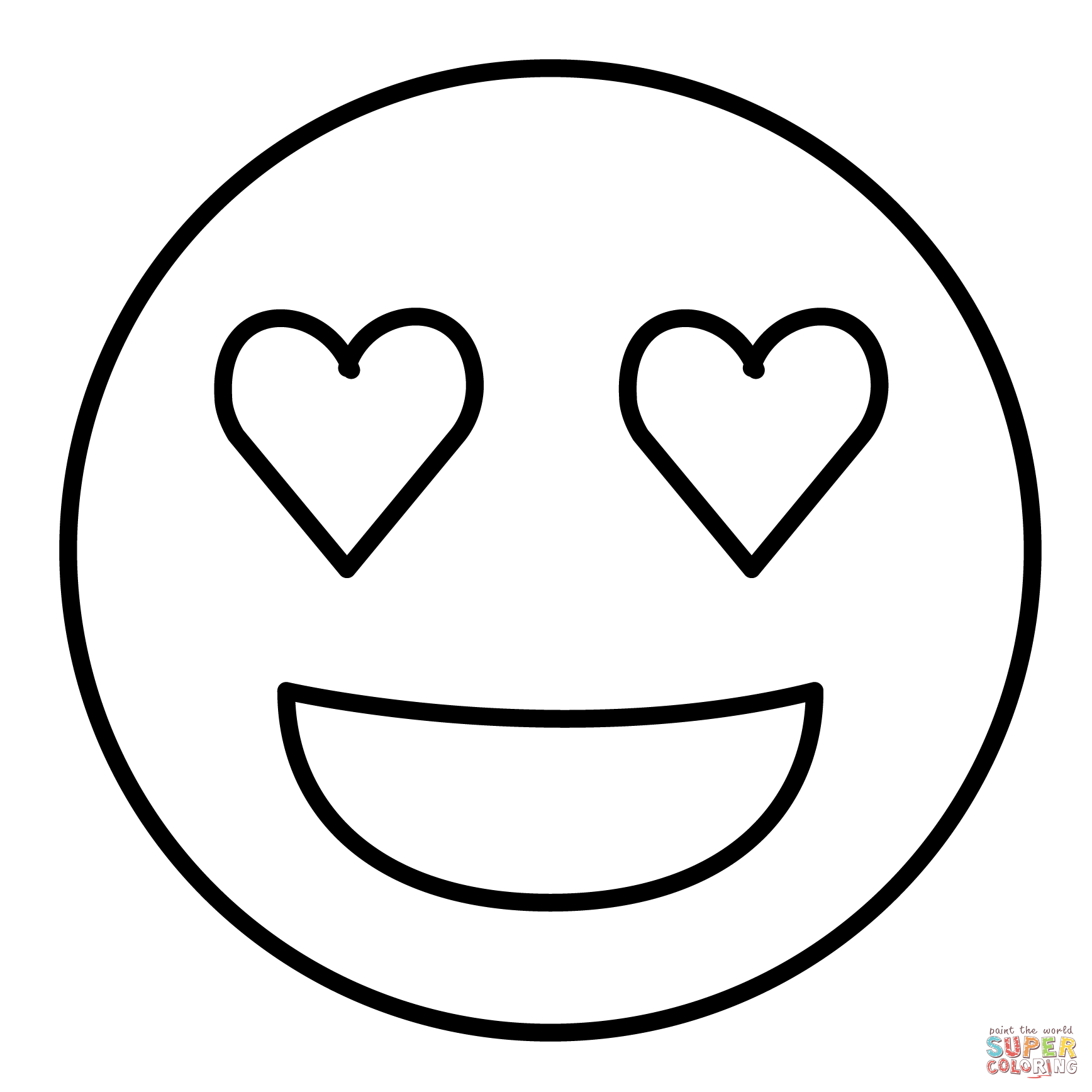 Smiling face with heart eyes emoji coloring page free printable coloring pages