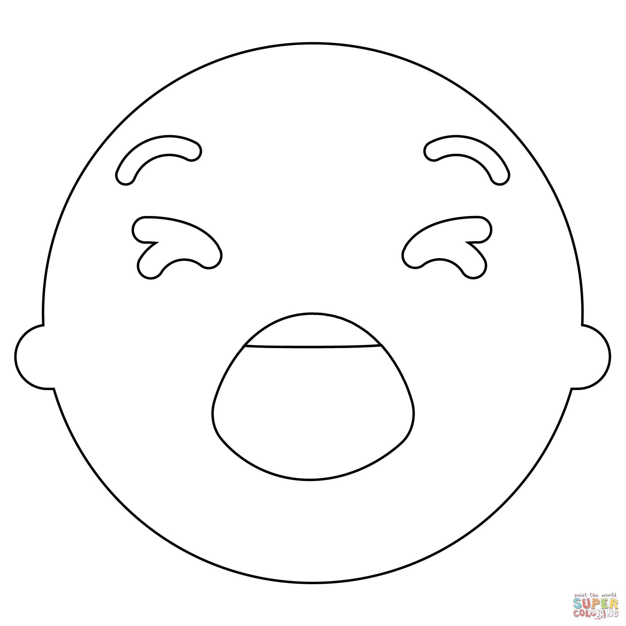 Desenho de emoji de rosto cansado para colorir desenhos para colorir e imprimir gratis
