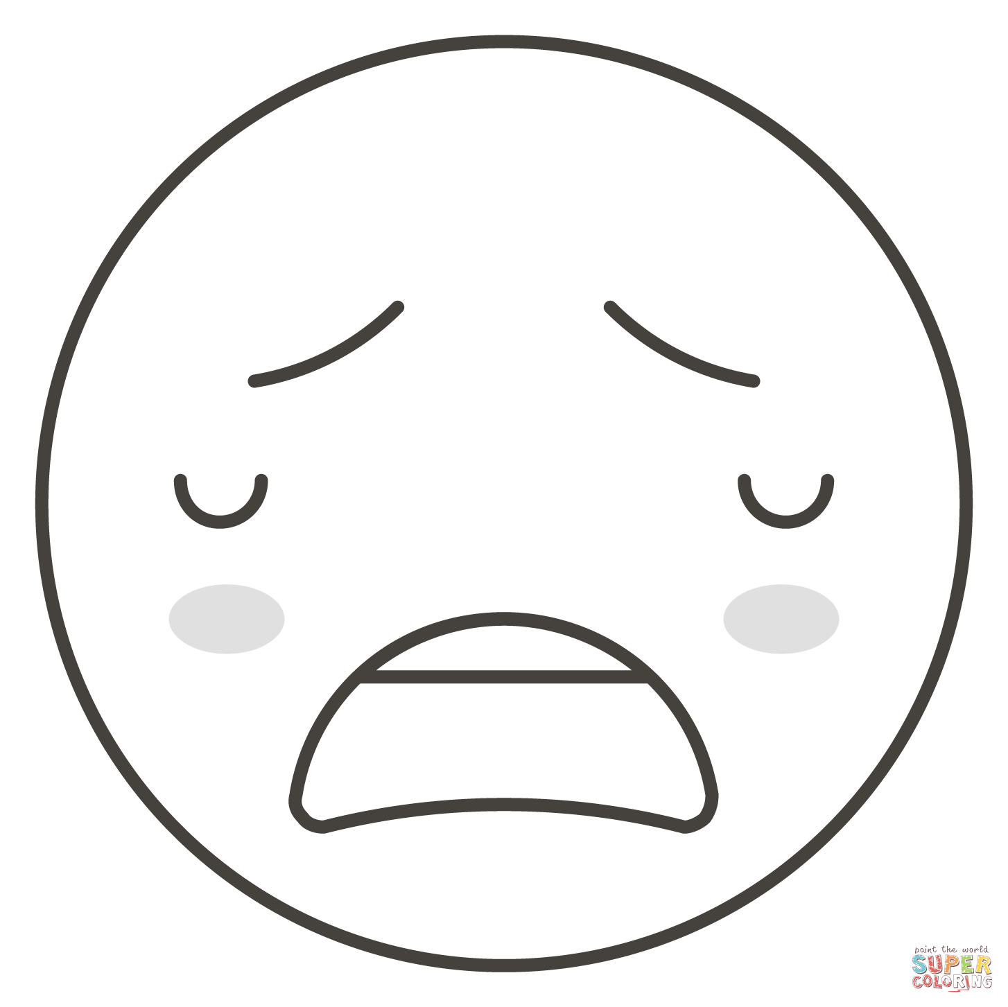 Weary face coloring page free printable coloring pages
