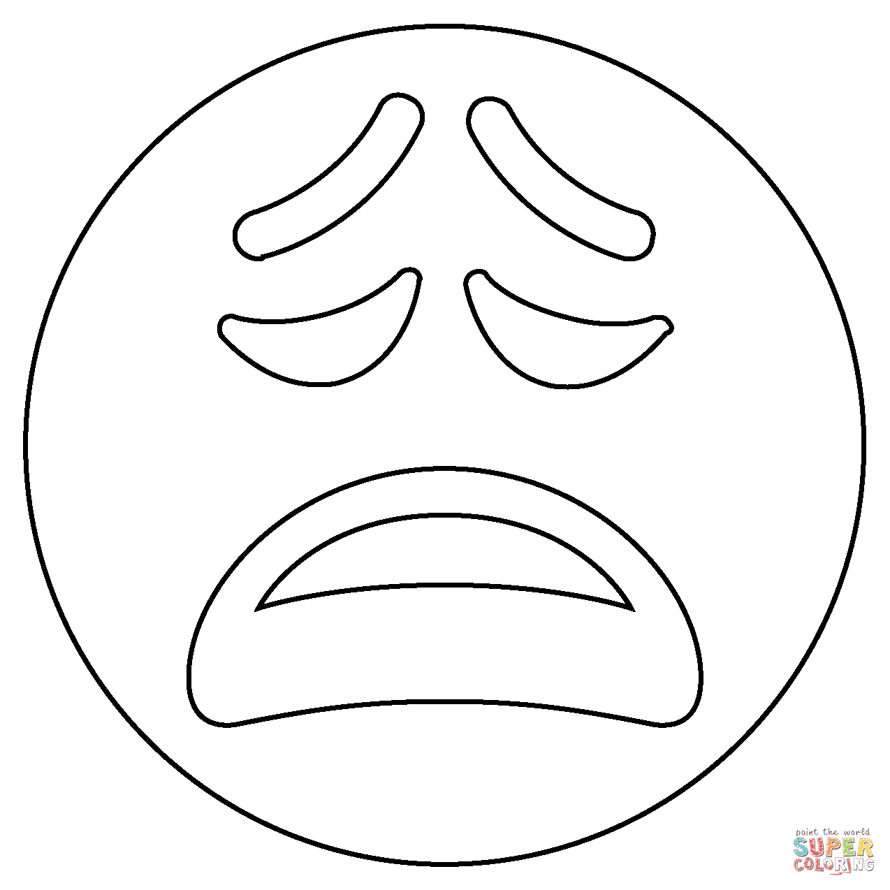 Dibujo de emoji de cara cansada para colorear dibujos para colorear imprimir gratis