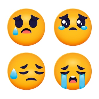Depressed emoji vectors illustrations for free download