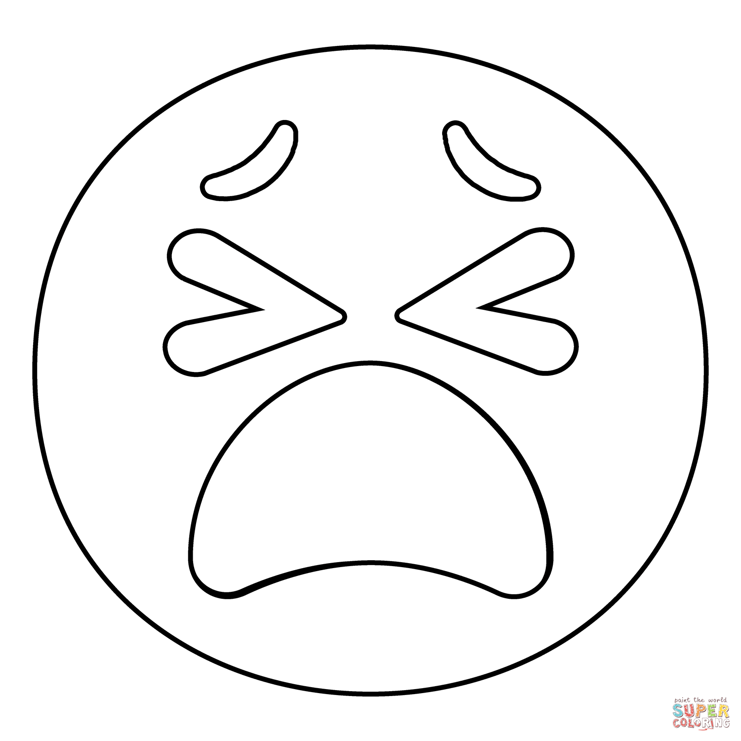 Tired face emoji coloring page free printable coloring pages