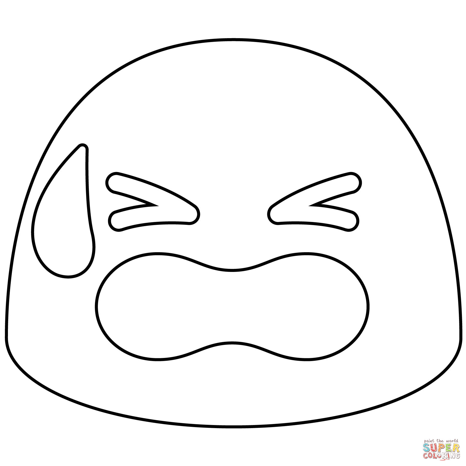 Tired face emoji coloring page free printable coloring pages