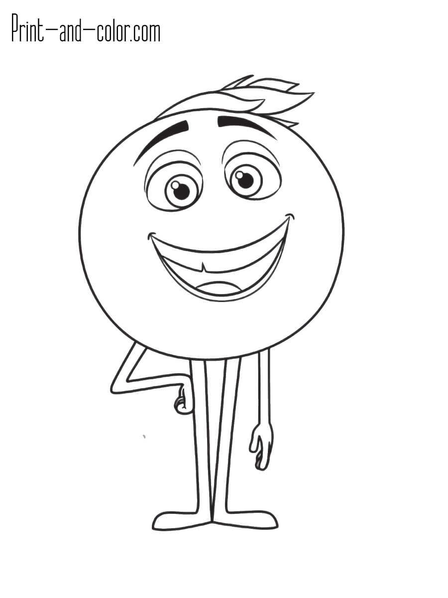 Emoji coloring pages print and color