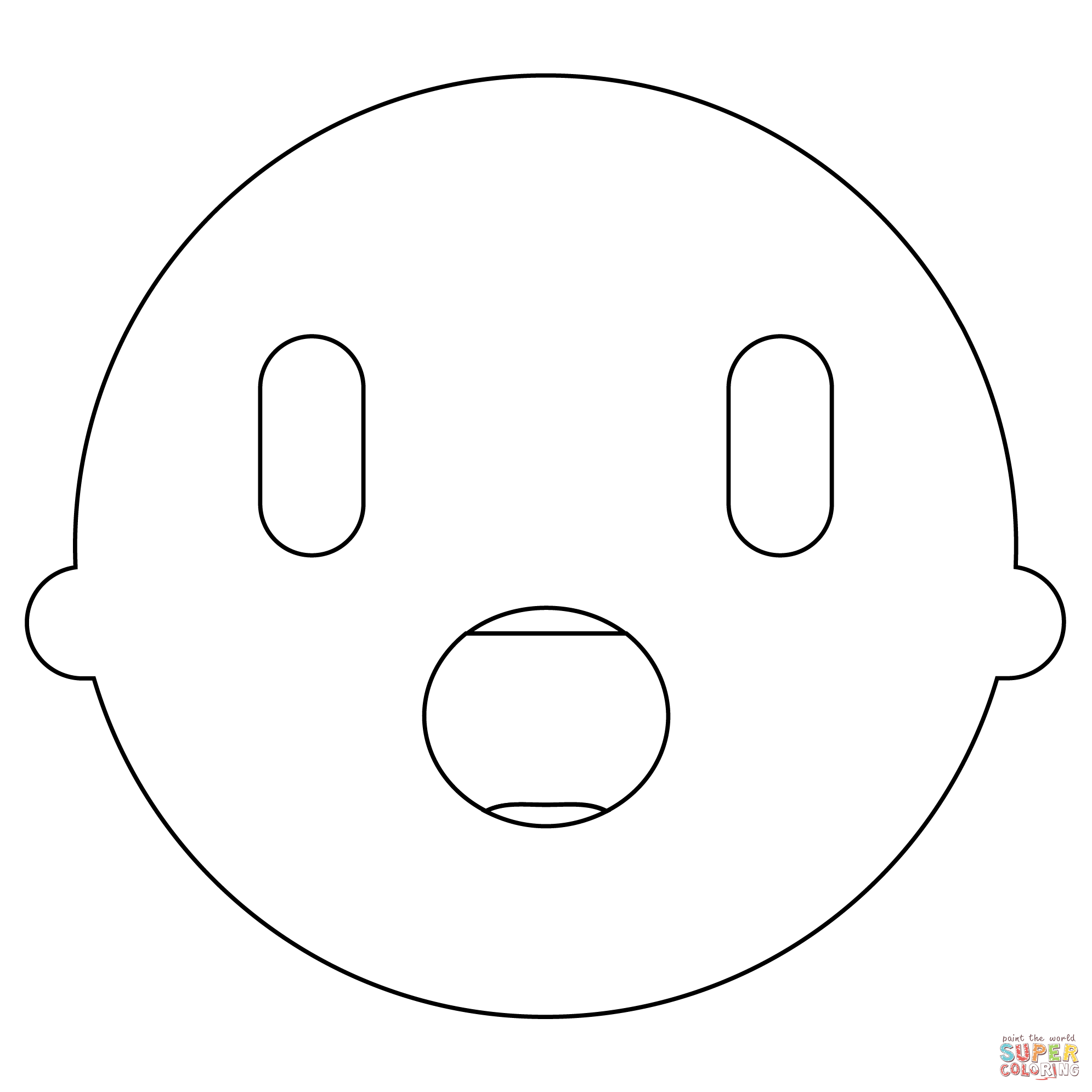 Open mouth face emoji coloring page free printable coloring pages