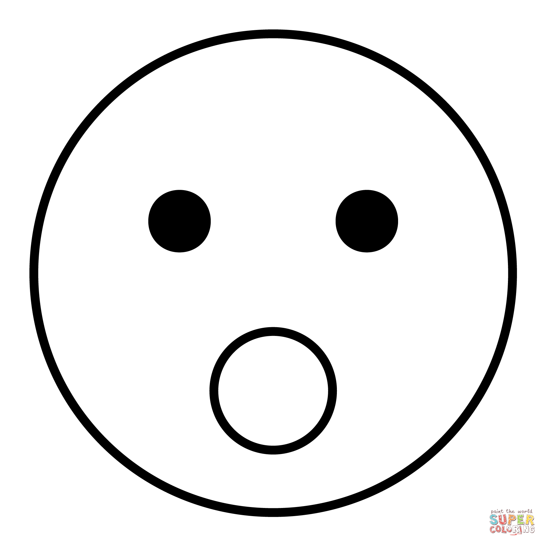 Face with open mouth emoji coloring page free printable coloring pages