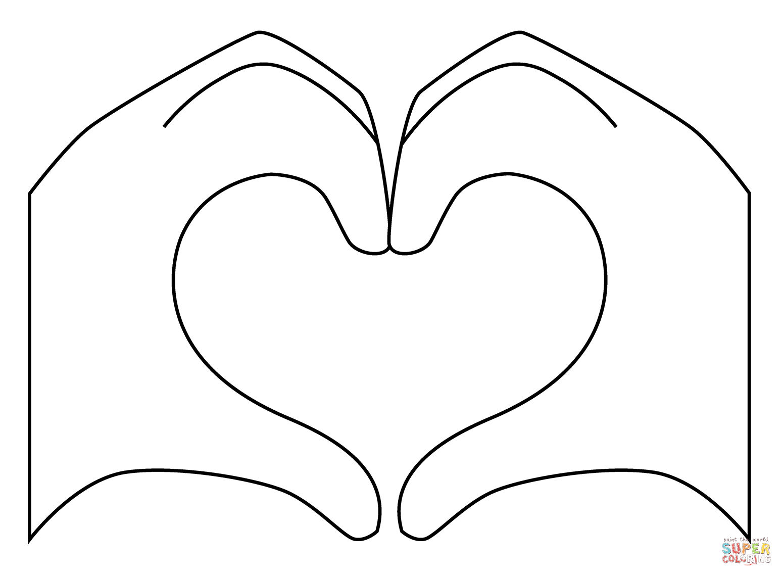 Heart hands emoji coloring page free printable coloring pages