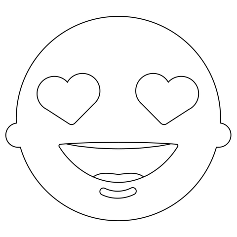 Desenho de olhos de coraãão rosto emoji para colorir desenhos para colorir e imprimir gratis