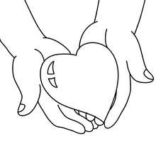 Heart in hand coloring pages