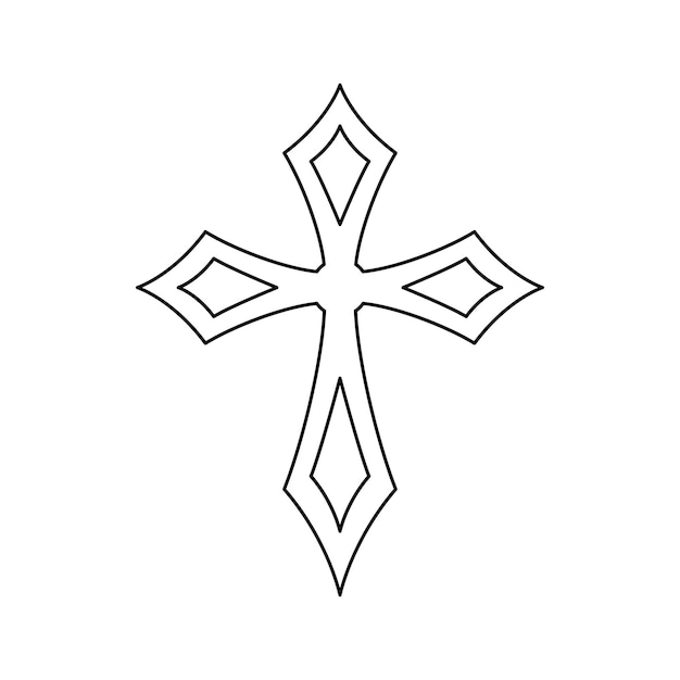 Premium vector coloring page with christian cross for kids