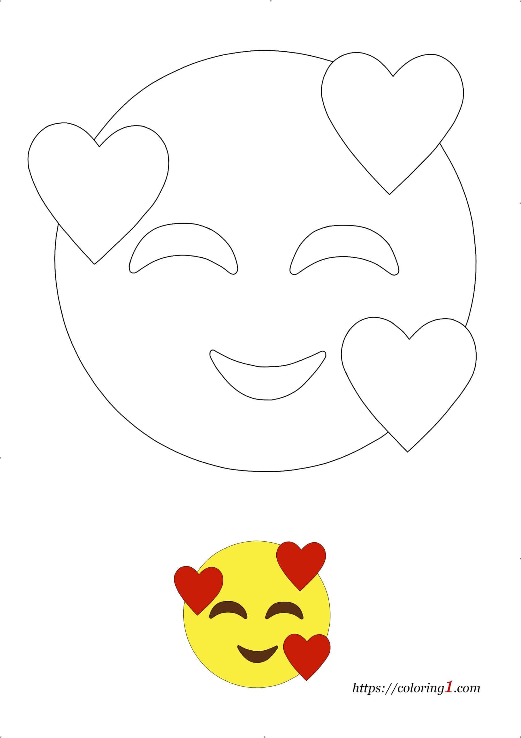 Heart emoji coloring pages