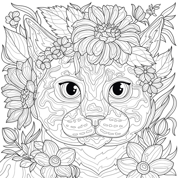 Imãgenes fotos de stock objetos en d y vectores sobre cat flowers coloring vector