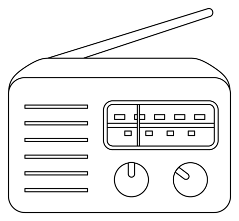 Radio emoji coloring page free printable coloring pages