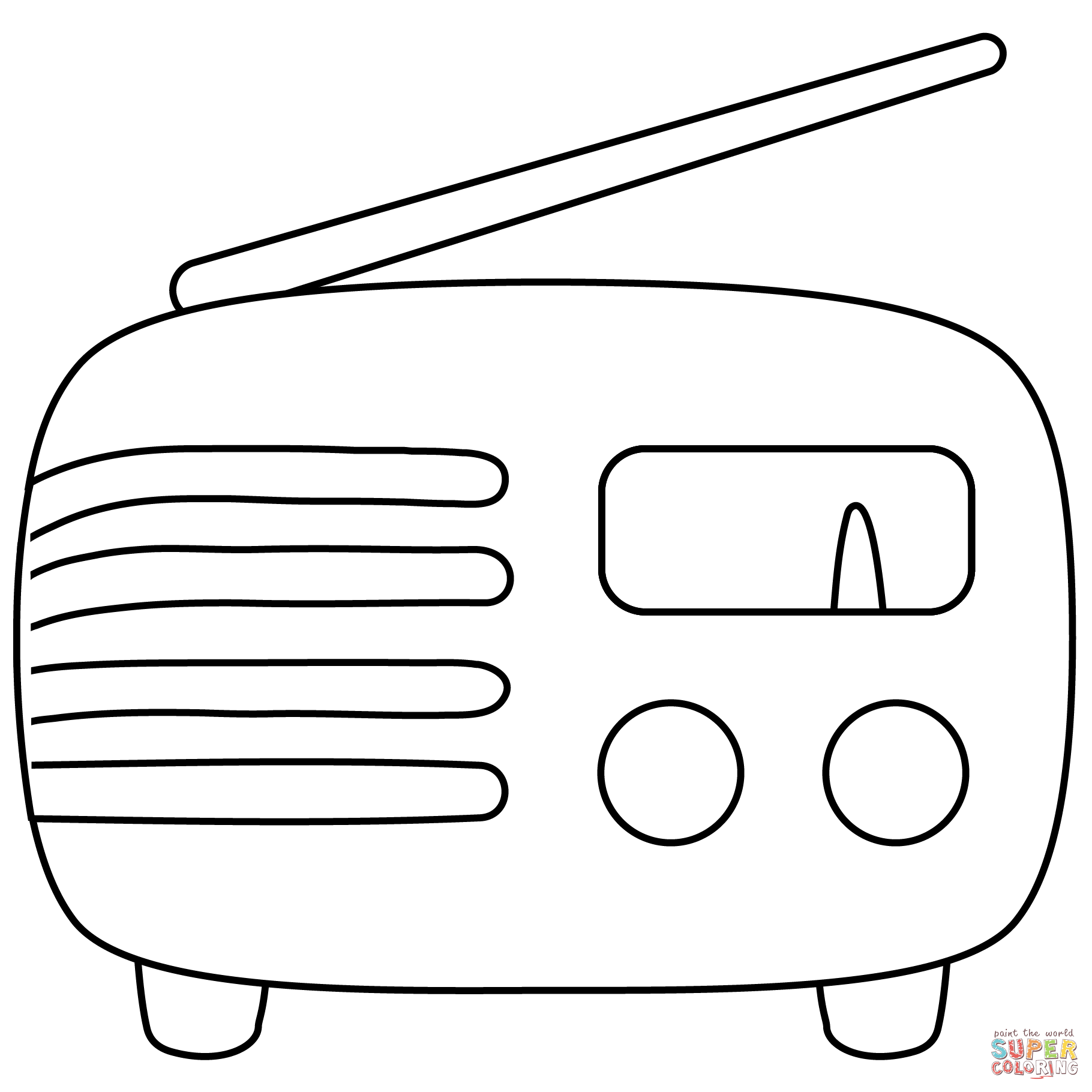 Radio emoji coloring page free printable coloring pages