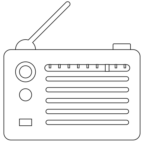 Radio emoji coloring page free printable coloring pages