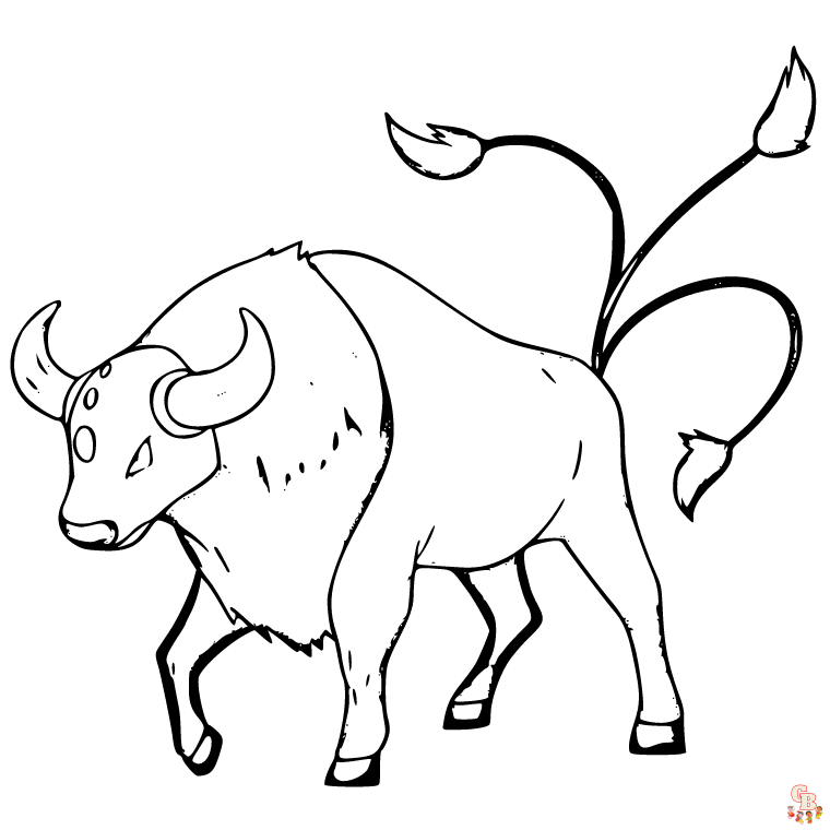 Tauros coloring pages