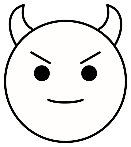 Smiling face with horns emoji coloring page free printable coloring pages