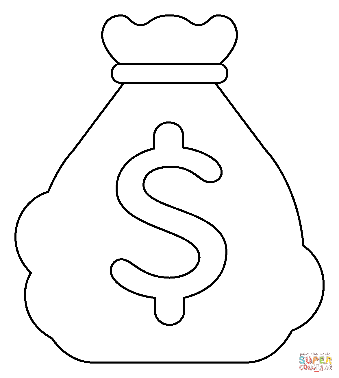 Money bag emoji coloring page free printable coloring pages