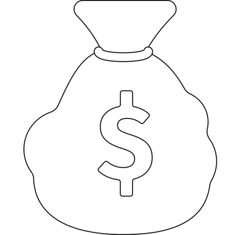 Money bag emoji coloring page free printable coloring pages