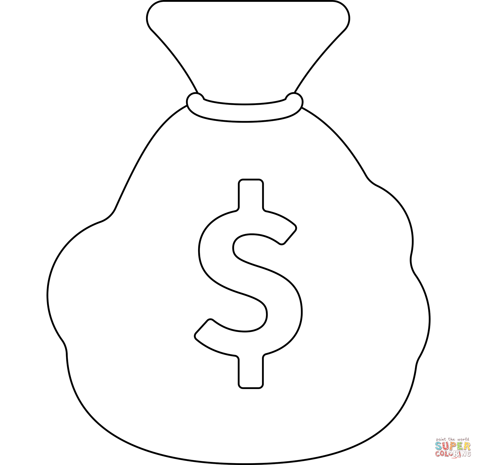 Money bag emoji coloring page free printable coloring pages