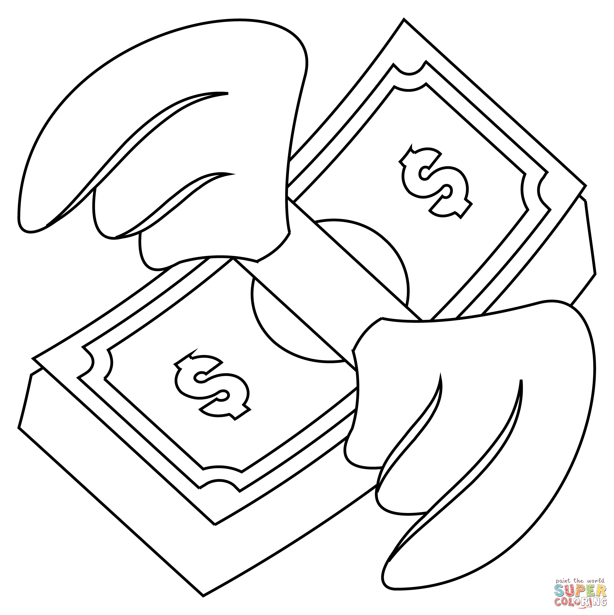 Money with wings coloring page free printable coloring pages