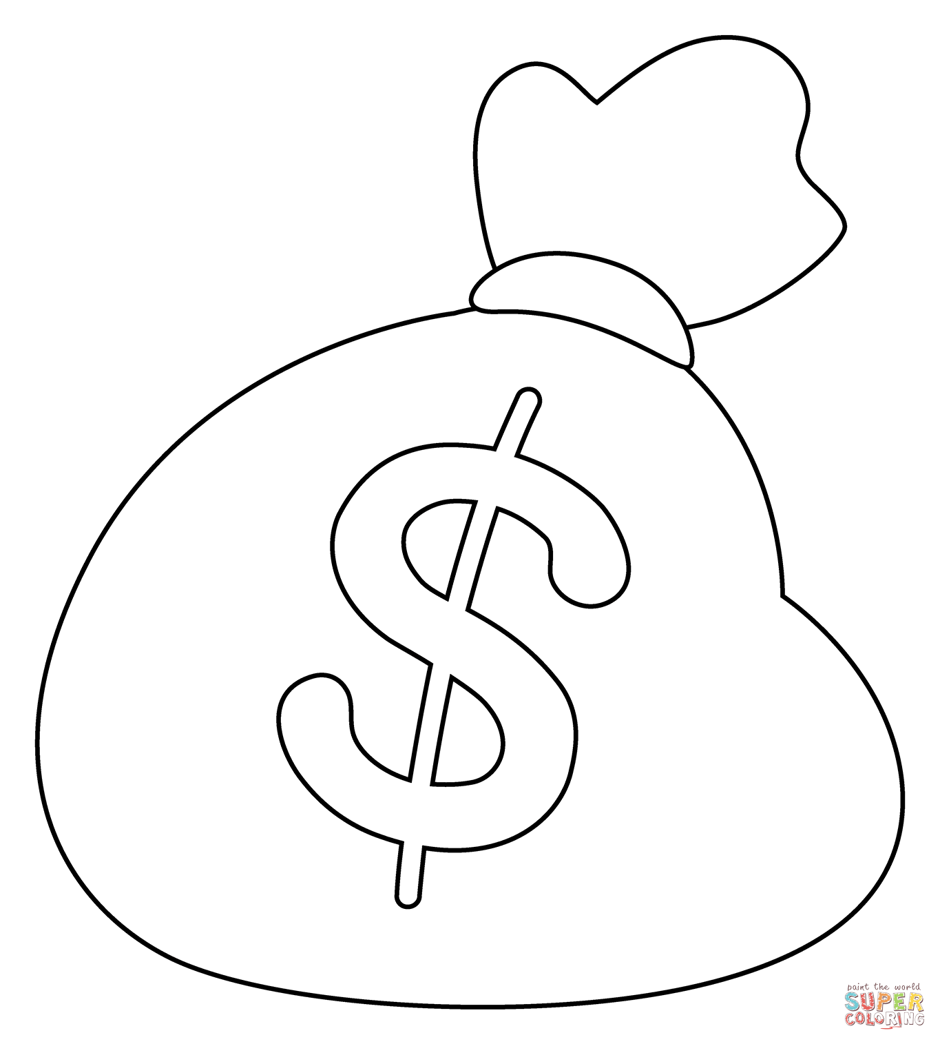 Money bag emoji coloring page free printable coloring pages