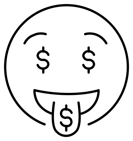 Money mouth face emoji coloring page free printable coloring pages