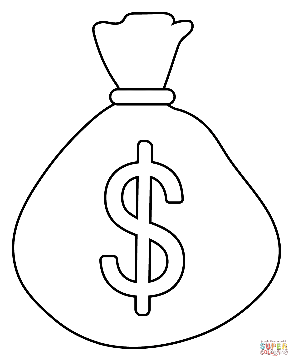 Money bag emoji coloring page free printable coloring pages