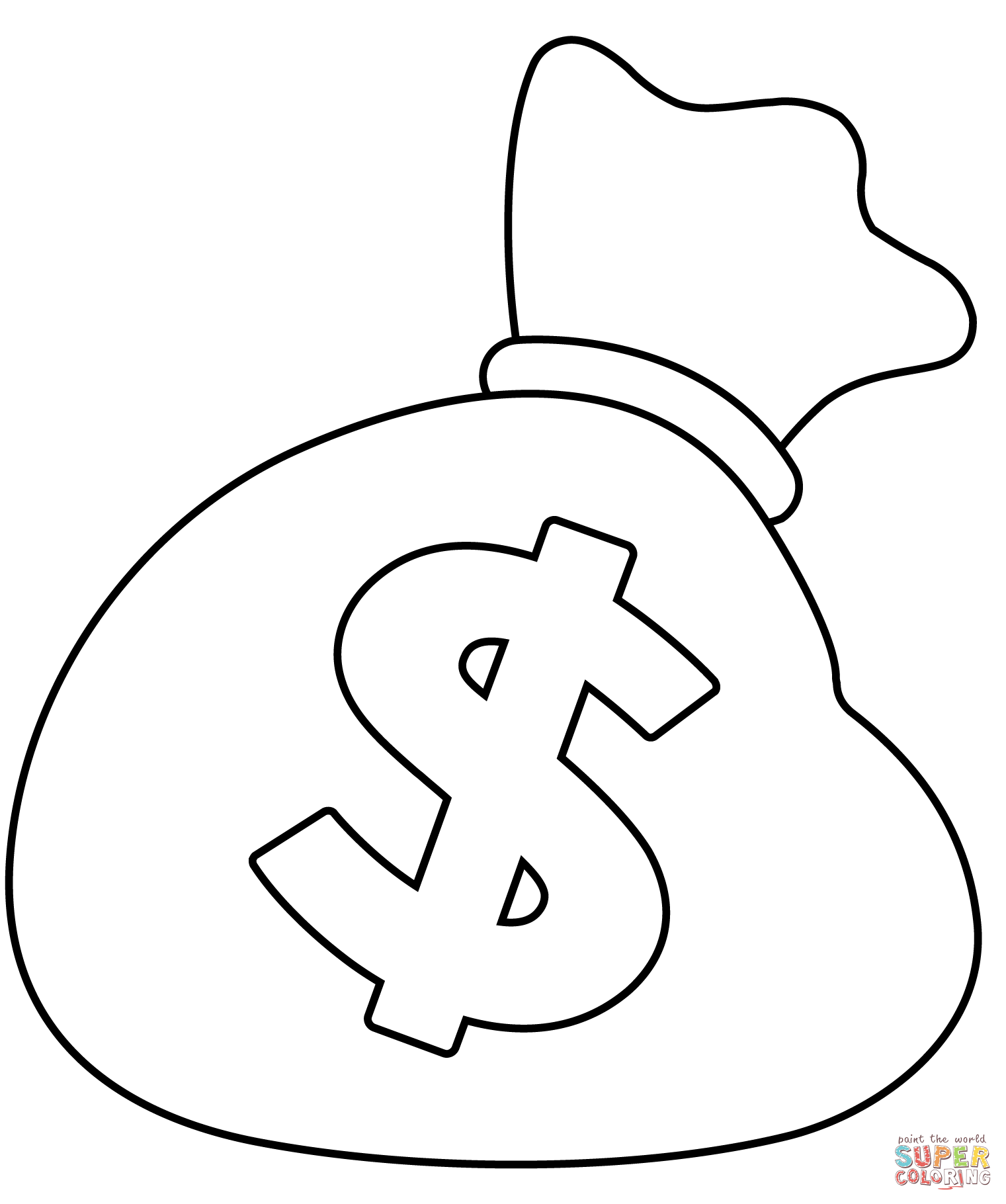 Money bag emoji coloring page free printable coloring pages