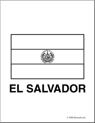 Clip art flags el salvador coloring page i