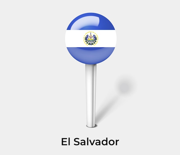 Premium vector el salvador push pin for map vector illustration