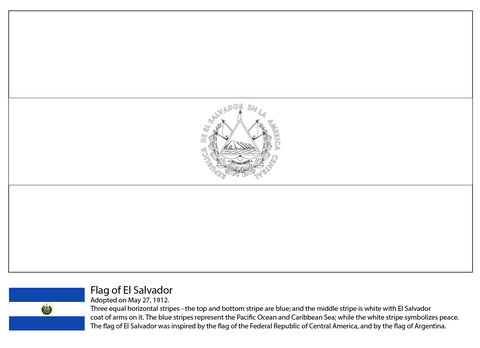 Flag of el salvador coloring page free printable coloring pages el salvador flag flag coloring pages coloring pages