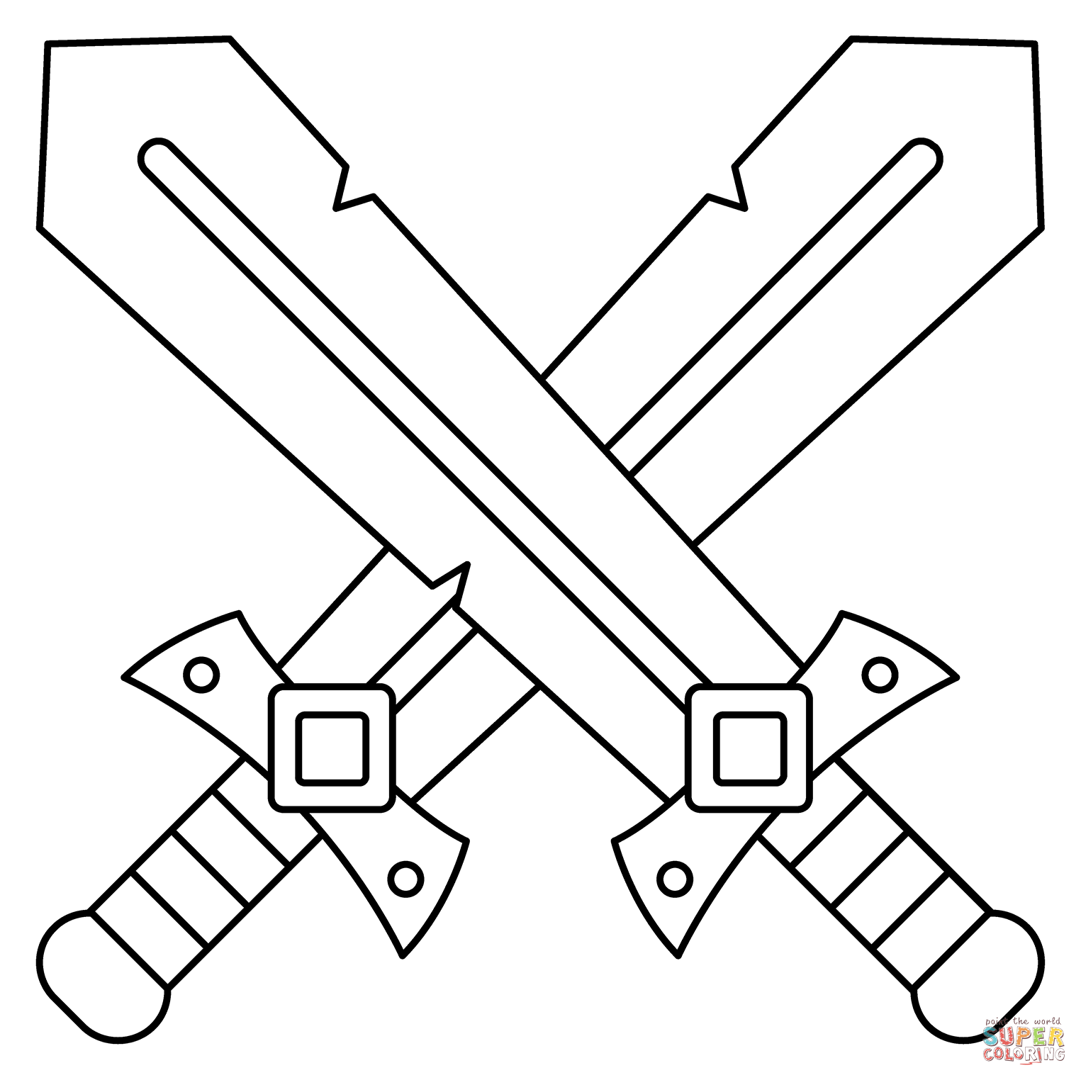 Crossed swords emoji coloring page free printable coloring pages