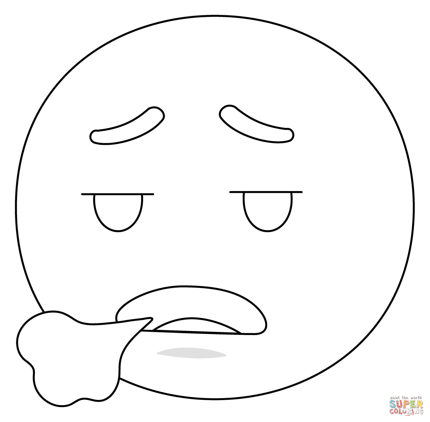 Face exhaling emoji coloring page free printable coloring pages