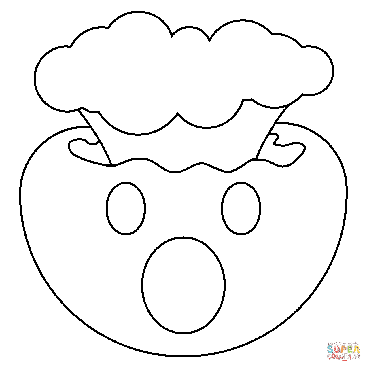 Exploding head emoji coloring page free printable coloring pages