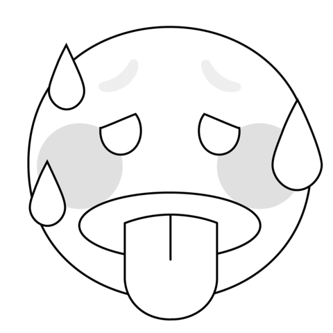 Hot face emoji coloring page free printable coloring pages