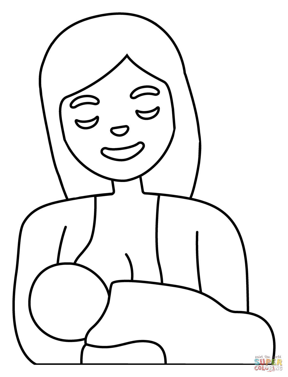 Breast feeding emoji coloring page free printable coloring pages