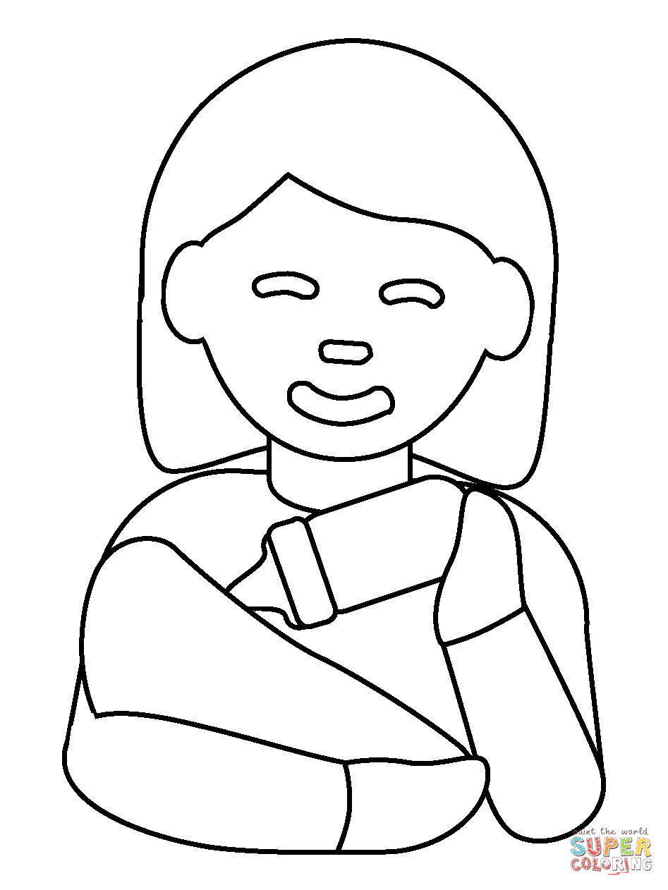 Woman feeding baby emoji coloring page free printable coloring pages