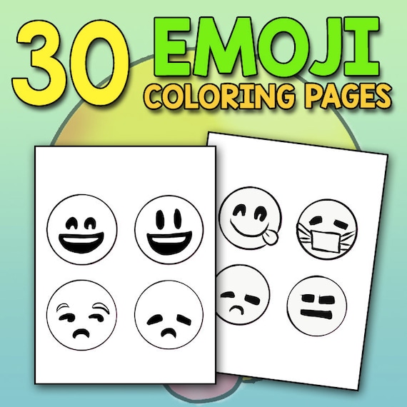 Emoji coloring book for kids funny faces with super cute