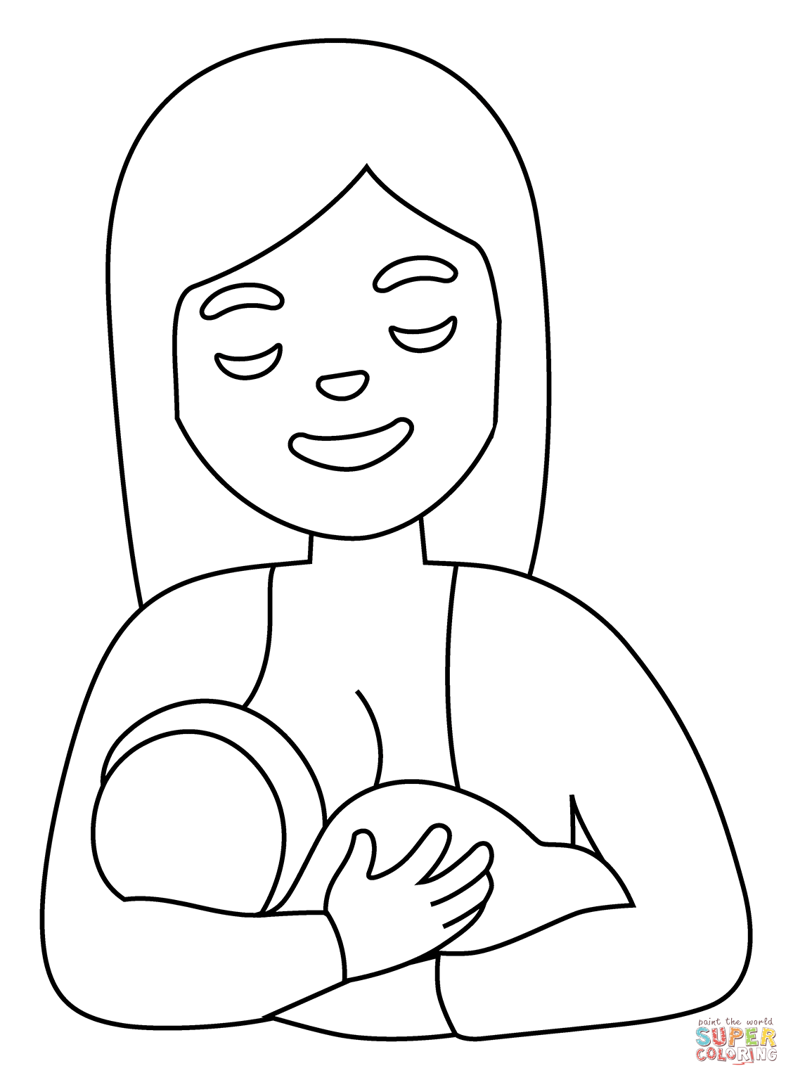 Breast feeding emoji coloring page free printable coloring pages