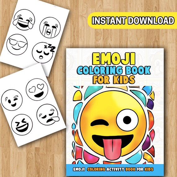 Emoji coloring book for kids funny faces with super cute