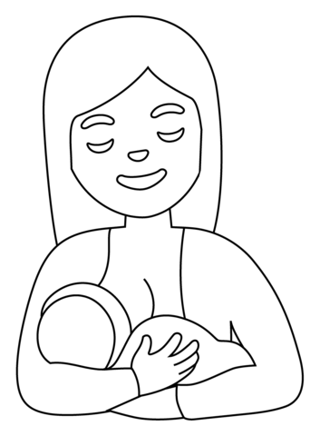 Breast feeding emoji coloring page free printable coloring pages